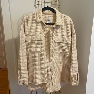 Urban Outfitters Beige Waffle button shirt